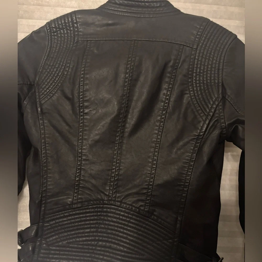 Blank NYC Black Leather girls Jacket - size medium